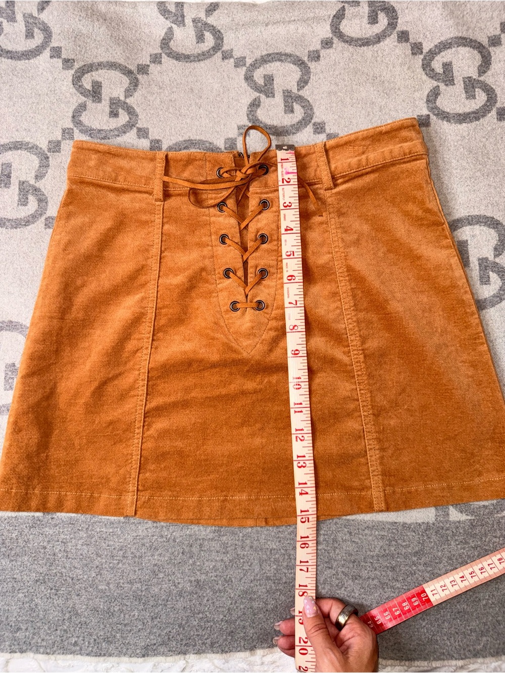 Forever 21 Rust Lace-Up Corduroy Mini Skirt - Picture 5 of 9